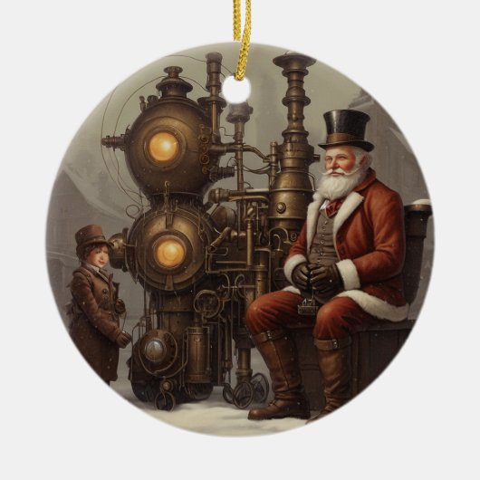 Décoration En Céramique Noël père Noël Steampunk (Devant)