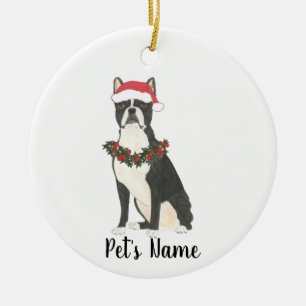 Décoration En Céramique Noël personnalisé Boston Terrier