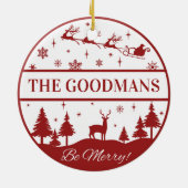 Décoration En Céramique Noël personnalisé classique Père Noël et Sleigh (Dos)