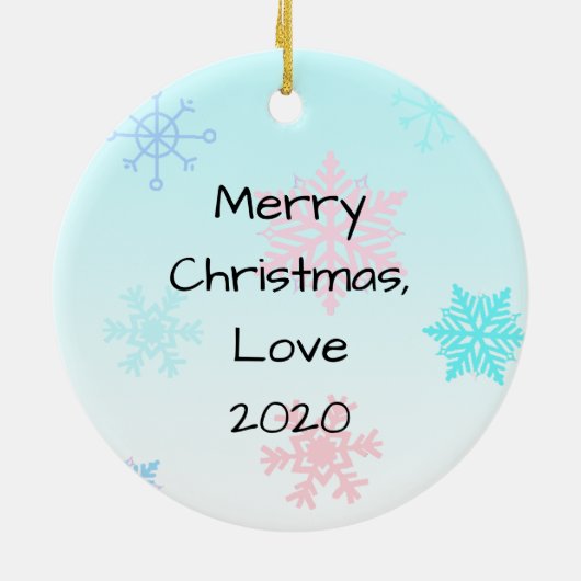 Décoration En Céramique Noël personnalisé Couple de Chouette (Dos)