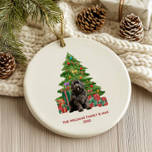Décoration En Céramique Noël personnalisé de chien de Terre-Neuve