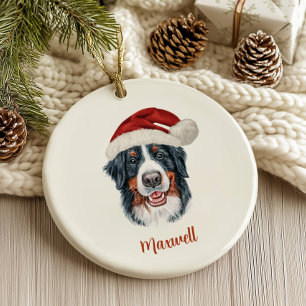 Décoration En Céramique Noël personnalisé du chien de montagne bernois
