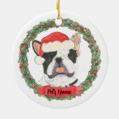 Décoration En Céramique Noël personnalisé noir et blanc Pied Frenchie (Dos)