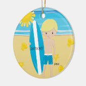 Décoration En Céramique Noël personnalisé par garçon blond mignon de (Gauche)