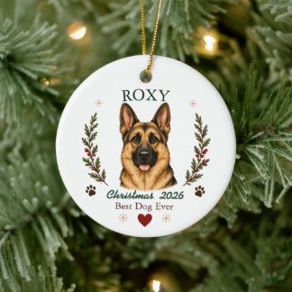 Décoration En Céramique Noël personnalisé pour chien de berger allemand