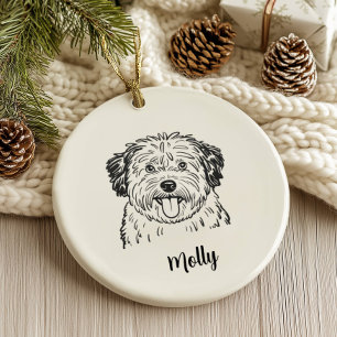 Décoration En Céramique Noël personnalisé pour chien Puli