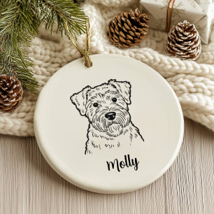Décoration En Céramique Noël personnalisé pour chien Terrier
