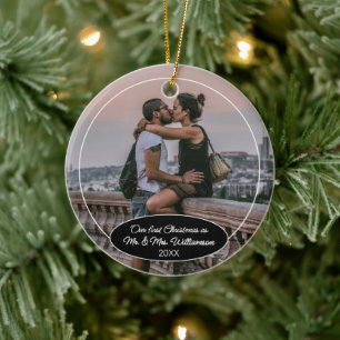 Décoration En Céramique Noël personnalisé pour un premier Noël de couple c
