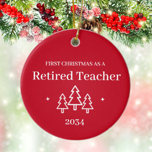Décoration En Céramique Noël personnalisé pour un professeur à la retraite