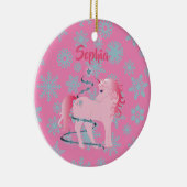 Décoration En Céramique Noël Personnalisé Unicorn rose mignonne fille croi (Droite)