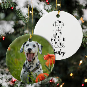 Décoration En Céramique Noël Photo mignonne Chien Chien Chien Dalmatie Fêt