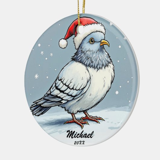 Décoration En Céramique Noël Pigeon Santa Claus moderne Personnalisé (Gauche)