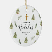 Décoration En Céramique Noël Pins Rustiques Baptême Dieu béni (Droite)