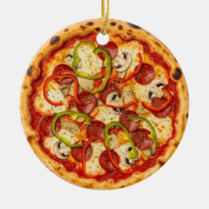 Décoration En Céramique Noël Pizza, Alimentation Drôle, Cadeau Éléphant Bl