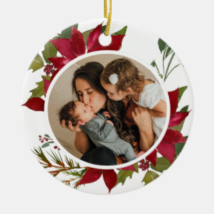 Décoration En Céramique Noël Poinsettia Joyeux Noël Photo