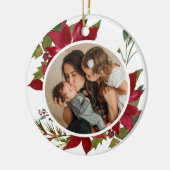 Décoration En Céramique Noël Poinsettia Joyeux Noël Photo (Gauche)