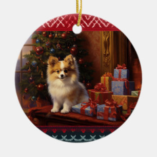 Décoration En Céramique Noël Poméran
