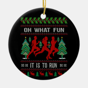 Décoration En Céramique Noël pour les coureurs Oh Qu'est-ce que c'est amus
