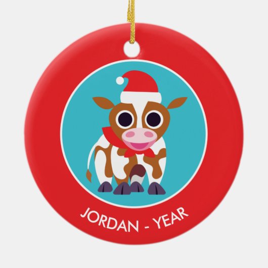 Décoration En Céramique Noël Reba la vache (Dos)