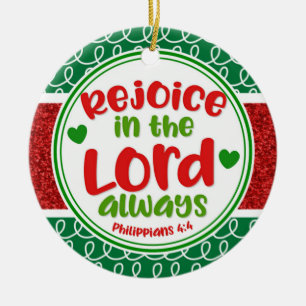 Décoration En Céramique Noël Réjouissez dans le Seigneur toujours Philippi