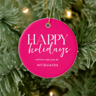 Décoration En Céramique Noël rose moderne géométrique