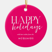 Décoration En Céramique Noël rose moderne géométrique (Devant)