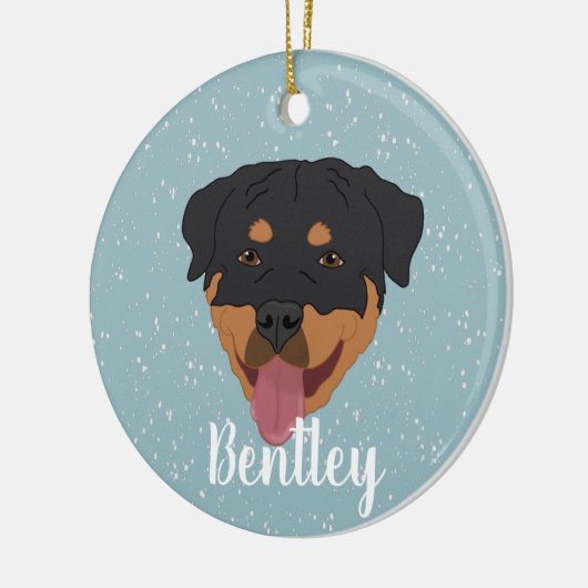 Décoration En Céramique Noël Rottweiler personnalisé (Gauche)