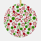 Décoration En Céramique Noël Rouge Vert Nom géométrique Deux côtés (Devant)