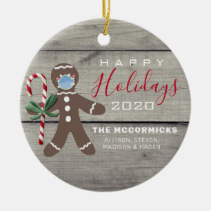 Décoration En Céramique Noël rustique 2020 Pain d'épice Homme Nom de famil