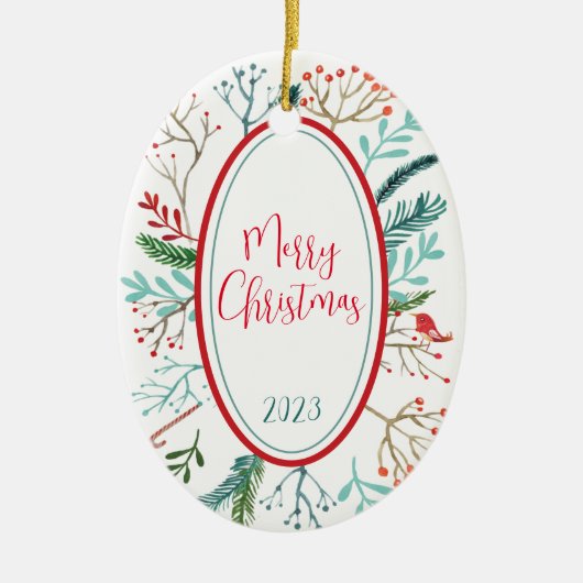 Décoration En Céramique Noël rustique naturel (Devant)