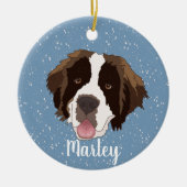 Décoration En Céramique Noël Saint Bernard personnalisable (Devant)