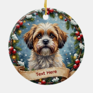 Décoration En Céramique Noël Shih Tzu