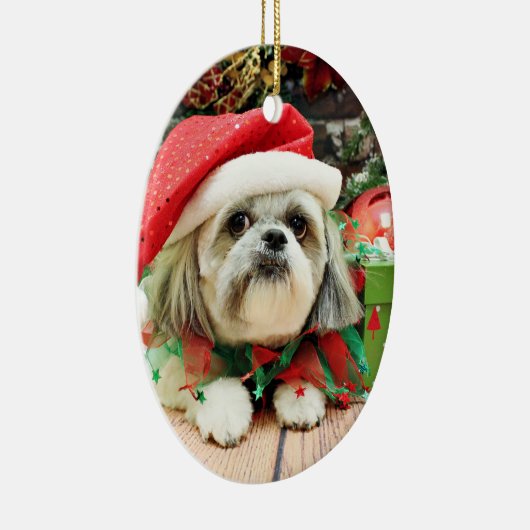 Décoration En Céramique Noël - Shih Tzu - truc (Droite)