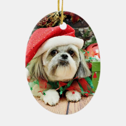 Décoration En Céramique Noël - Shih Tzu - truc (Dos)