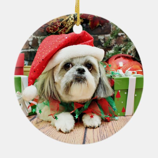 Décoration En Céramique Noël - Shih Tzu - truc (Dos)