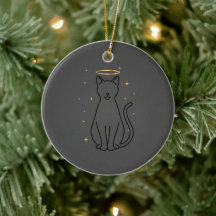 Noël silhouette de chat minimaliste
