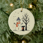 Décoration En Céramique Noël Snowman Xmas Chien hiver<br><div class="desc">Noël Snowman Xmas Chien hiver</div>