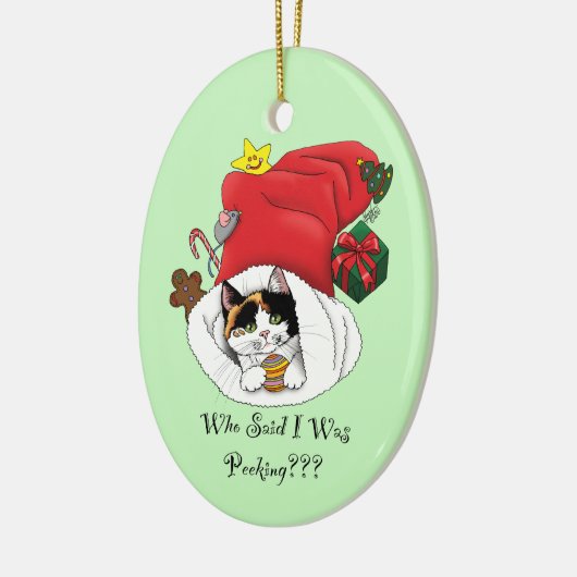 Décoration En Céramique Noël Stocker mignonne Calico Kitten (Gauche)