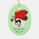 Décoration En Céramique Noël Stocker mignonne Calico Kitten (Dos)