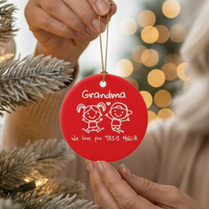 Décoration En Céramique Noël T'aime Grand-Maman Amusant Graphique Cadeau