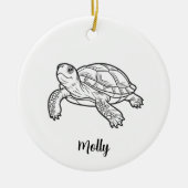 Décoration En Céramique Noël Tortue Personnalisé (Devant)