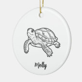 Décoration En Céramique Noël Tortue Personnalisé (Gauche)