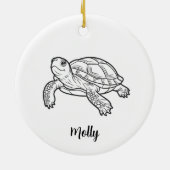 Décoration En Céramique Noël Tortue Personnalisé (Dos)