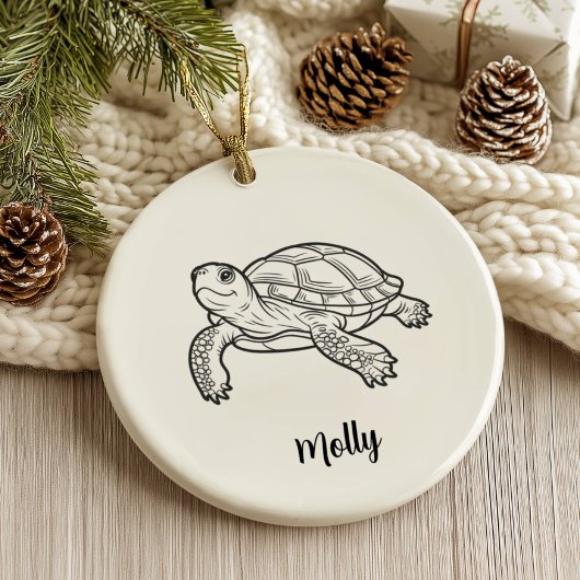 Décoration En Céramique Noël Tortue Personnalisé