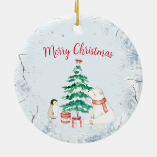 Décoration En Céramique Noël tout blanc