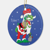 Décoration En Céramique Noël TySantasaurus Rex Ornament Personnaliser (Gauche)
