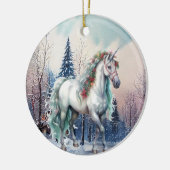 Décoration En Céramique Noël Unicorn hiver Scène vacances (Gauche)