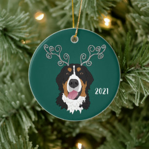 Décoration En Céramique Noël Vacances Bernese Mountain Dog