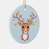 Décoration En Céramique Noël Vacances Cerf d'or bleu clair (Droite)