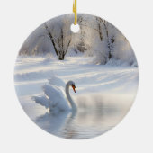 Décoration En Céramique Noël Vacances Jolie Neige Swan (Dos)